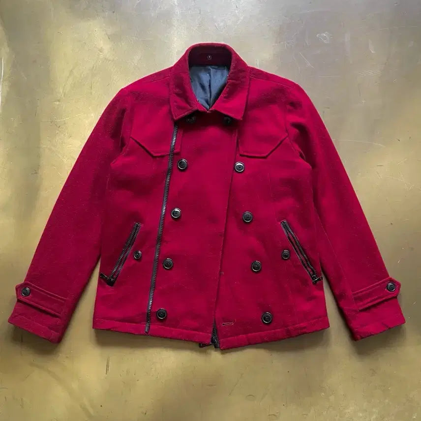 [BUNJANG] Semantic Design Napoleon Double Pea Coat Jacket / SemanticDesign 일본 빈티지 나폴레옹 와인 더블 코트 자켓