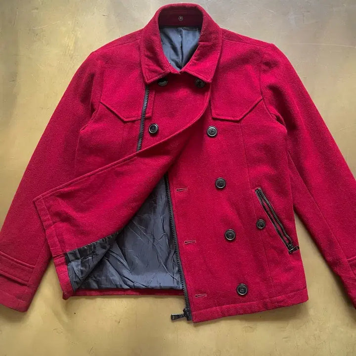 [BUNJANG] Semantic Design Napoleon Double Pea Coat Jacket / SemanticDesign 일본 빈티지 나폴레옹 와인 더블 코트 자켓