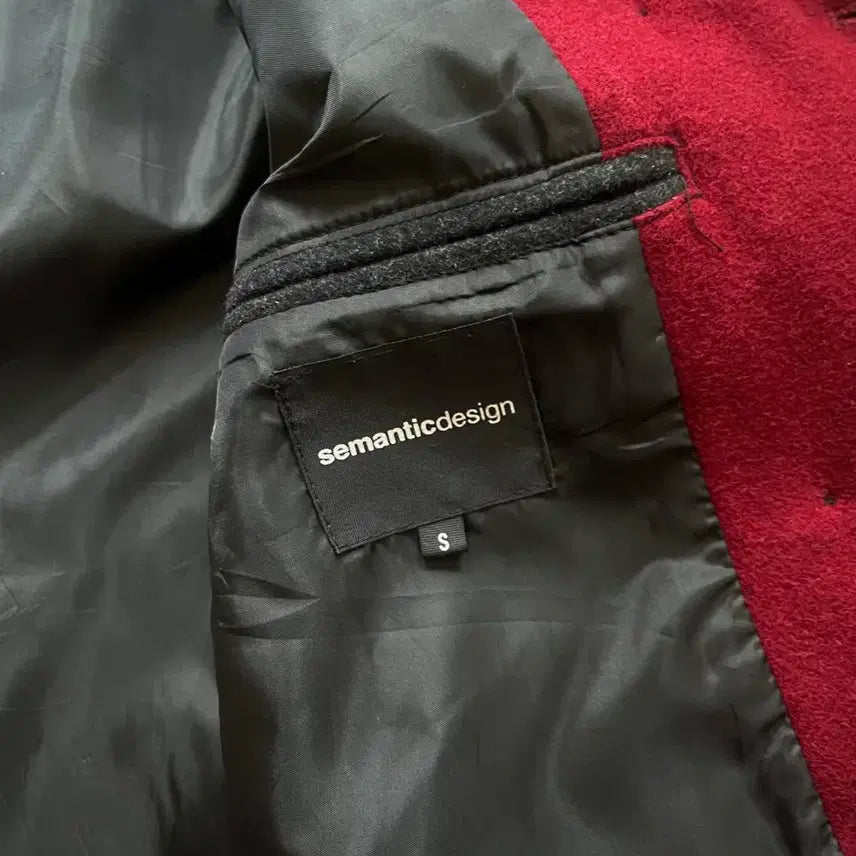 [BUNJANG] Semantic Design Napoleon Double Pea Coat Jacket / SemanticDesign 일본 빈티지 나폴레옹 와인 더블 코트 자켓