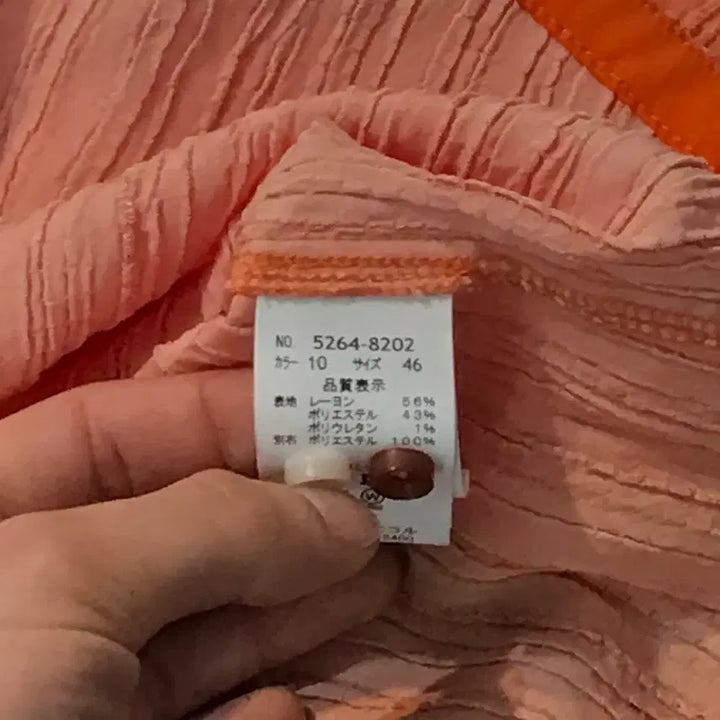 [BUNJANG] Vintage Orange Chiffon Shirt / Japan 빈티지 오렌지 쉬폰 5부 셔츠 남방 여성 66 남성 100