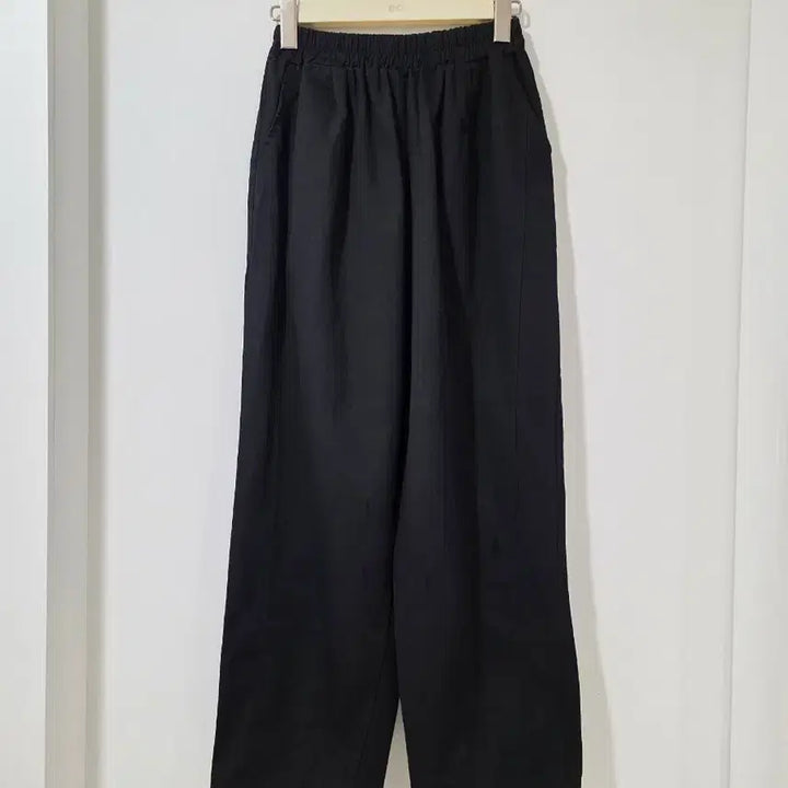 [BUNJANG] Black Wide Leg Pants - New / 블랙 밴딩 와이드팬츠 프리사이즈 새제품