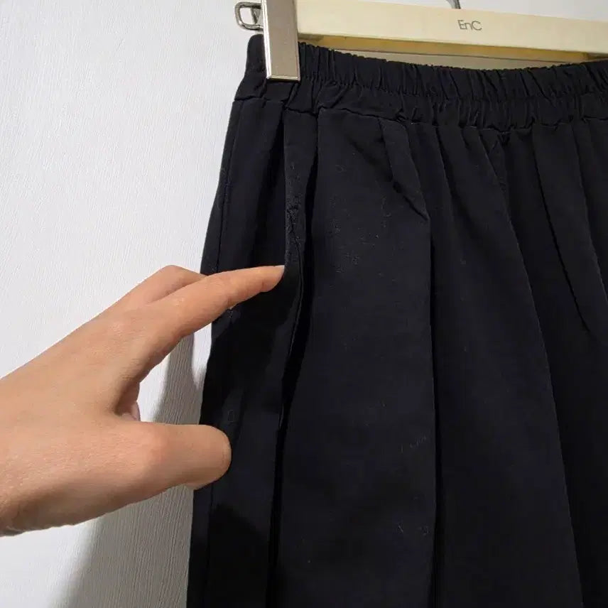 [BUNJANG] Black Wide Leg Pants - New / 블랙 밴딩 와이드팬츠 프리사이즈 새제품
