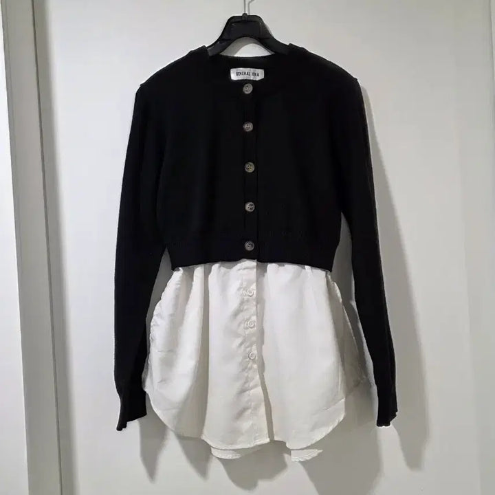 [SOLD OUT] 제너럴아이디어 레이어드 가디건 블랙 프리사이즈