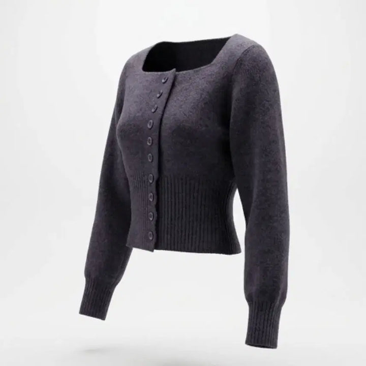 [BUNJANG] Simply Square Neck Short Banding Cardigan NV / 여성55 / 심플리 스퀘어넥 숏 밴딩 가디건NV A-129