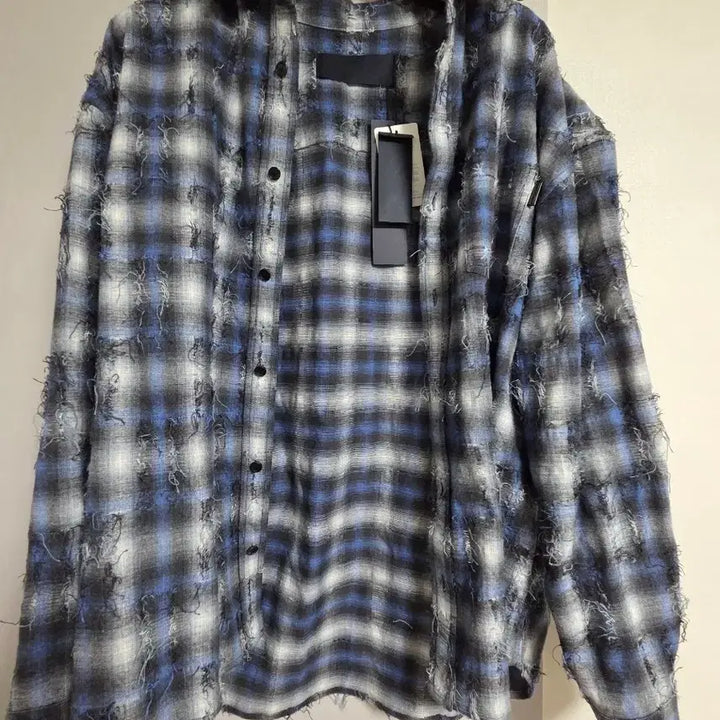 [BUNJANG] Juun.J Grid Blue Shirt 48 / 준지 그리드 블루셔츠 48