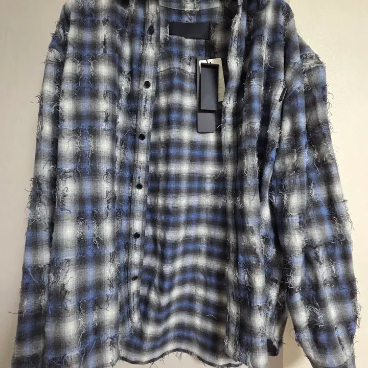 [BUNJANG] Juun.J Grid Blue Shirt 48 / 준지 그리드 블루셔츠 48
