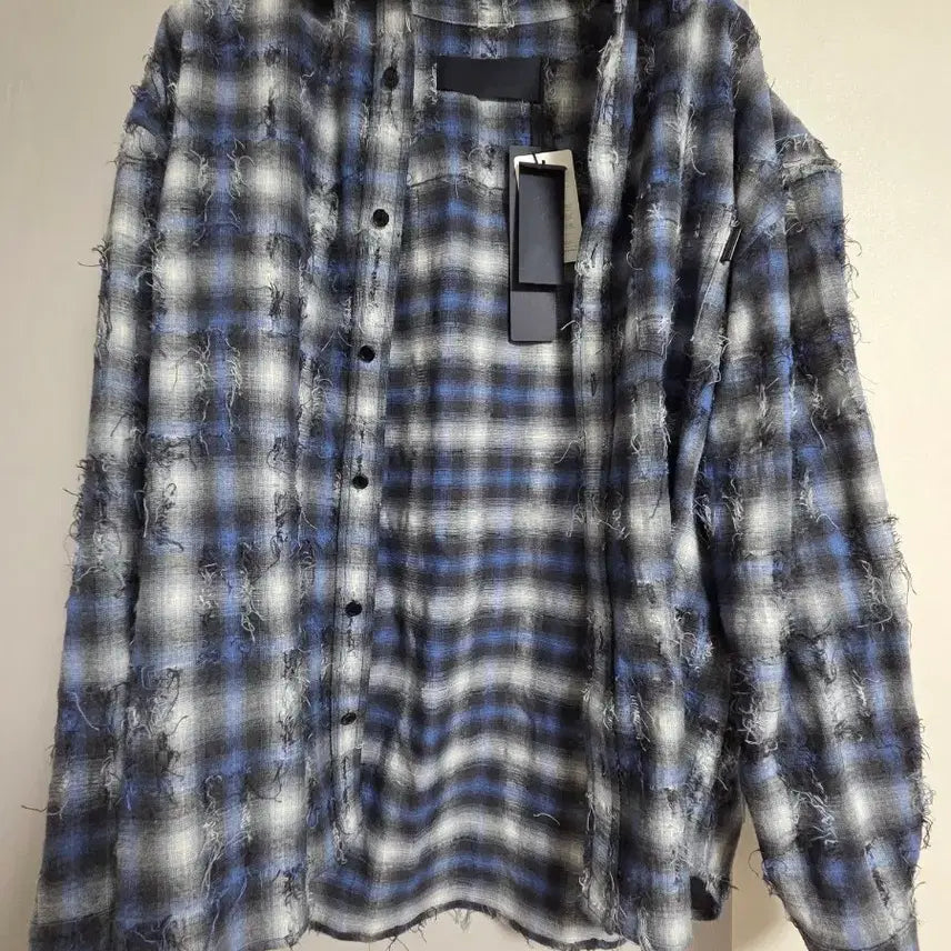 [BUNJANG] Juun.J Grid Blue Shirt 48 / 준지 그리드 블루셔츠 48