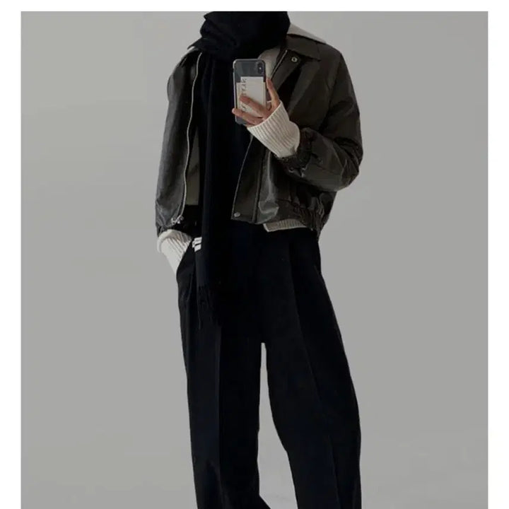 [BUNJANG] Laroom Leather Jumper / 라룸 레더점퍼
