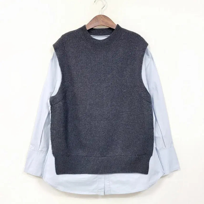 [BUNJANG] VOV Layered Knit Shirt / VOV 보이스오브보이스 니트 레이어드 셔츠 Y881