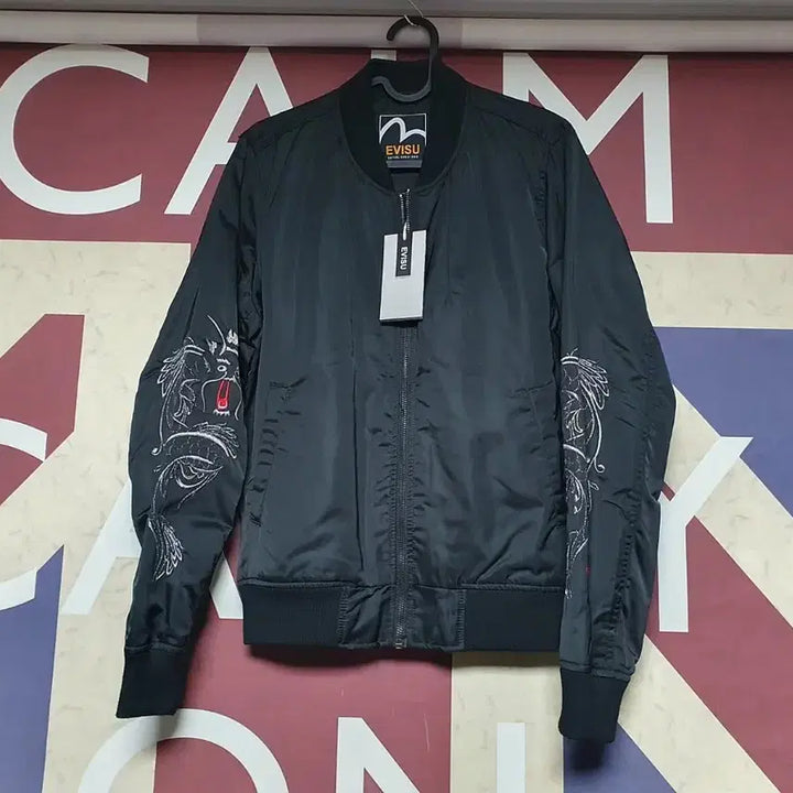 [BUNJANG] EVISU Dragon Embroidered Souvenir Jacket / EVISU 에비수 스카쟌 점퍼 드래곤 자수 자켓 S 90 블랙