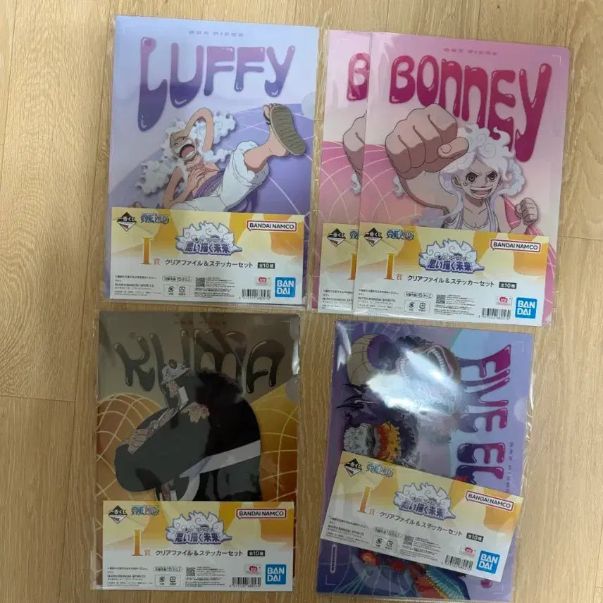 [BUNJANG] One Piece Clear File &amp; Sticker Set (4 Types) / 원피스 클리어파일 &amp; 스티커 세트 (4종)