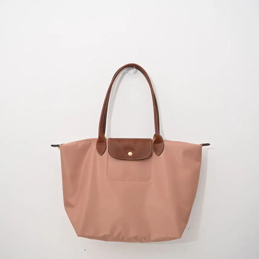 [BUNJANG] Longchamp Nylon and Leather Clutch Crossbody Bag / 롱샴 클러치백 크로스백  핑크 나일론 소가죽 라지 사이즈 여성