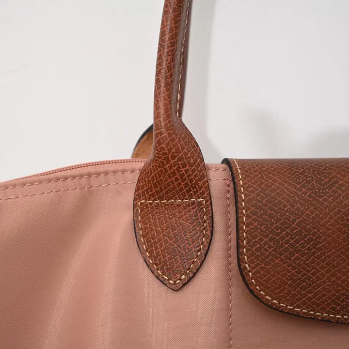 [BUNJANG] Longchamp Nylon and Leather Clutch Crossbody Bag / 롱샴 클러치백 크로스백  핑크 나일론 소가죽 라지 사이즈 여성