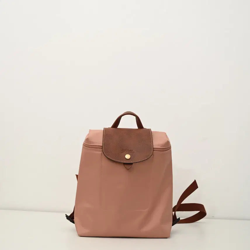 [BUNJANG] Longchamp Nylon and Leather Backpack / 롱샴 백팩 핑크 나일론 소가죽 여성