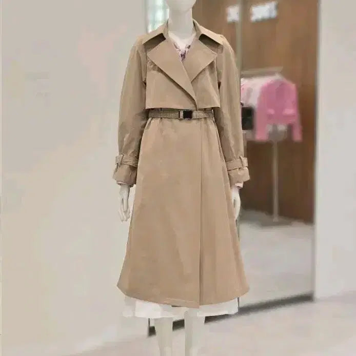 [BUNJANG] ZOOC Banded Belted Trench Coat Beige / ZOOC 밴딩 벨티드 트렌치코트