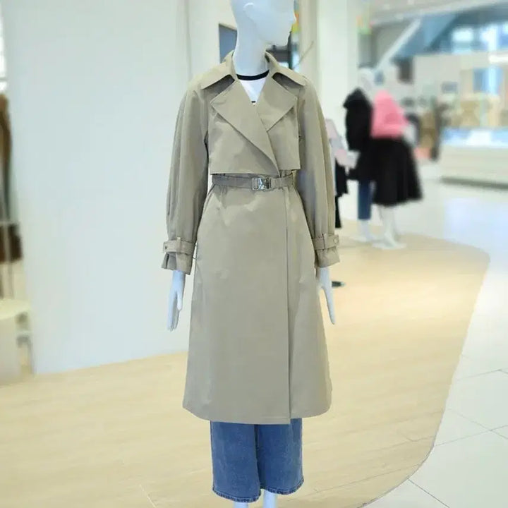 [BUNJANG] ZOOC Banded Belted Trench Coat Beige / ZOOC 밴딩 벨티드 트렌치코트
