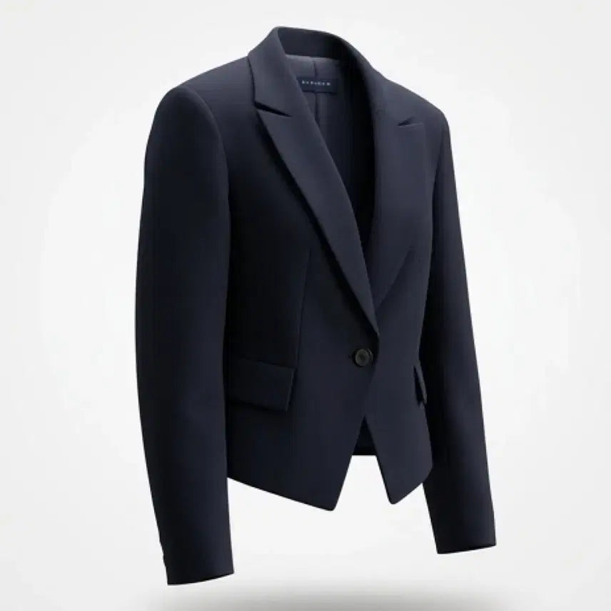 [BUNJANG] Minimum Silk Color Block One-Button Suit Jacket / 여성66 / 미니멈 실크배색 원버튼 정장자켓NV A-132