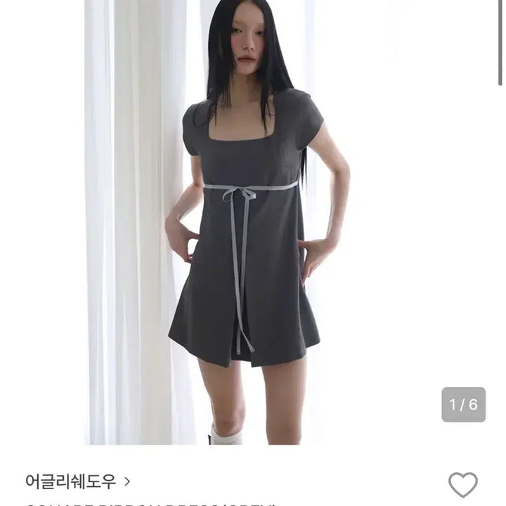 [BUNJANG] Uglyshadow Square Ribbon Dress / 어글리쉐도우 스퀘어 리본 드레스(원피스)