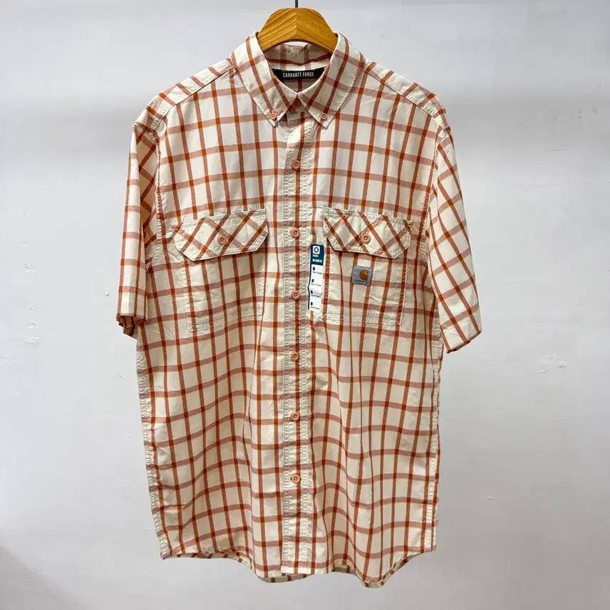 [BUNJANG] Carhartt FORCE Plaid Short Sleeve Shirt (M) / 칼하트 CARHARTT FORCE 반팔 셔츠 (M / 체크) JS39