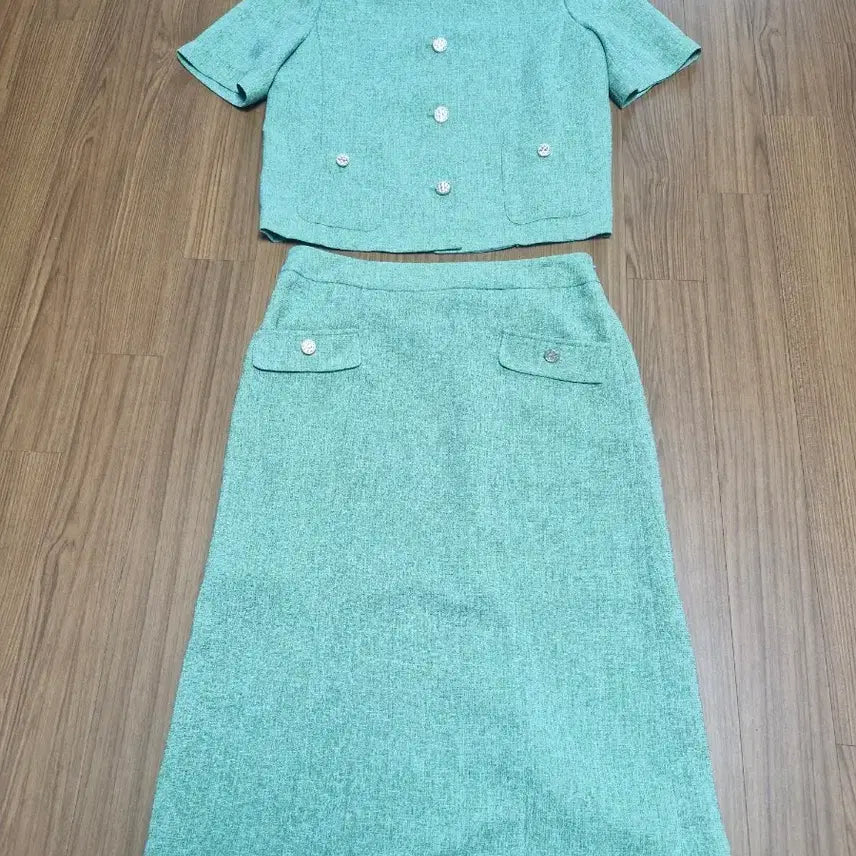 [BUNJANG] LBL Two-Piece Green Suit / LBL 투위드 그린 세련된 투피스 .숏쟈켓 롱치마 77