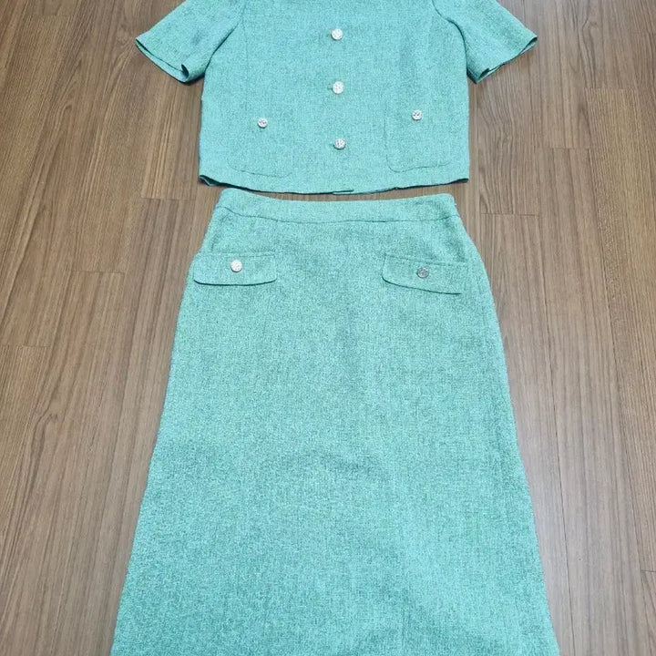 [BUNJANG] LBL Two-Piece Green Suit / LBL 투위드 그린 세련된 투피스 .숏쟈켓 롱치마 77