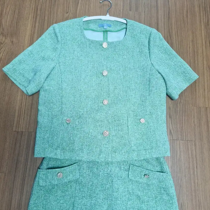 [BUNJANG] LBL Two-Piece Green Suit / LBL 투위드 그린 세련된 투피스 .숏쟈켓 롱치마 77