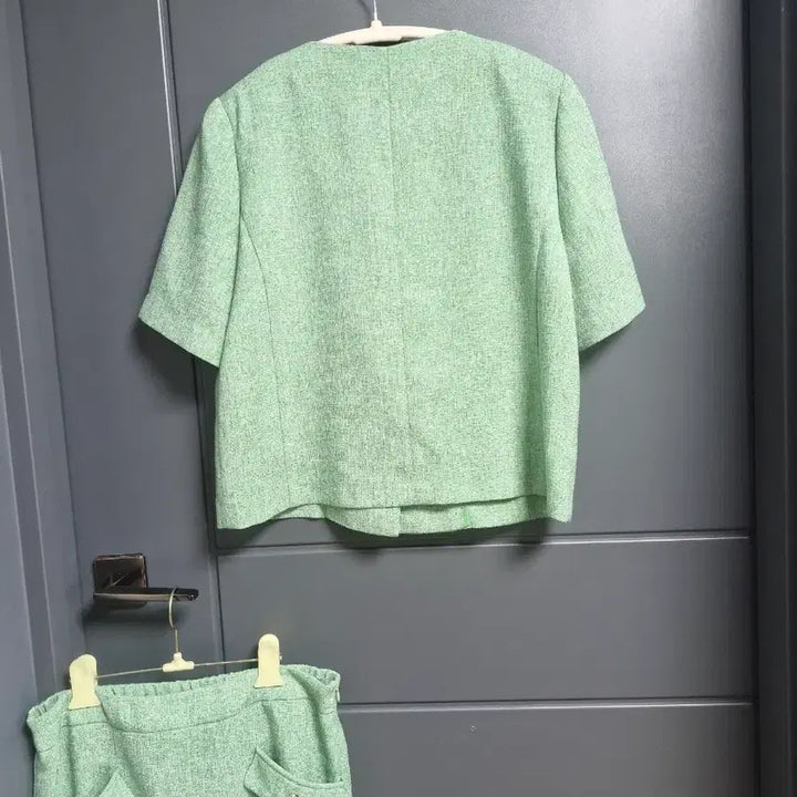 [BUNJANG] LBL Two-Piece Green Suit / LBL 투위드 그린 세련된 투피스 .숏쟈켓 롱치마 77