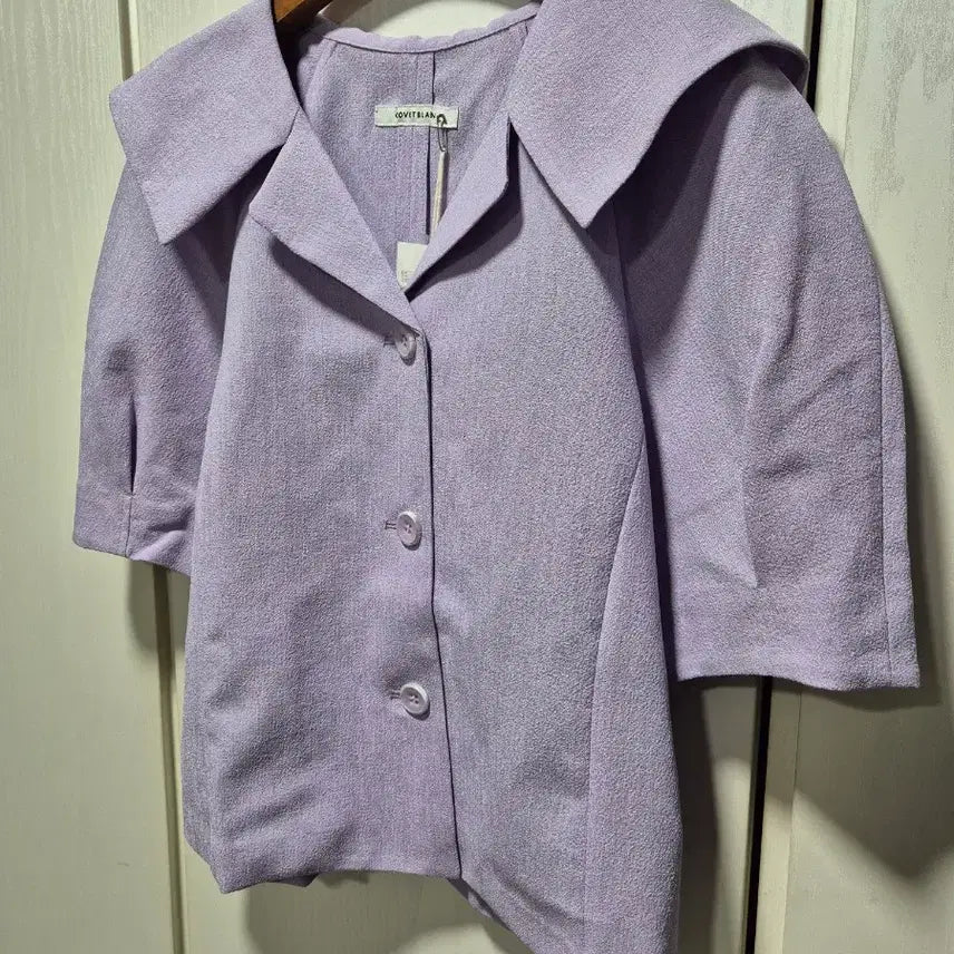 [BUNJANG] CoVet Blanc Lavender Short Sleeve Blouse / (3시간.타임세일)(새상품)코벳블랑 라벤더 반팔 블라우스
