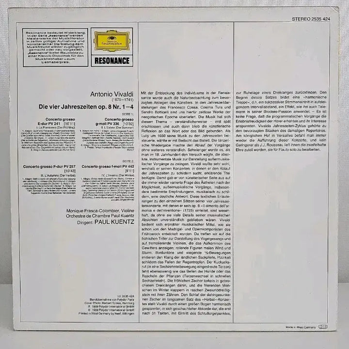 [BUNJANG] Vivaldi The Four Seasons LP Record / 비발디 사계 LP