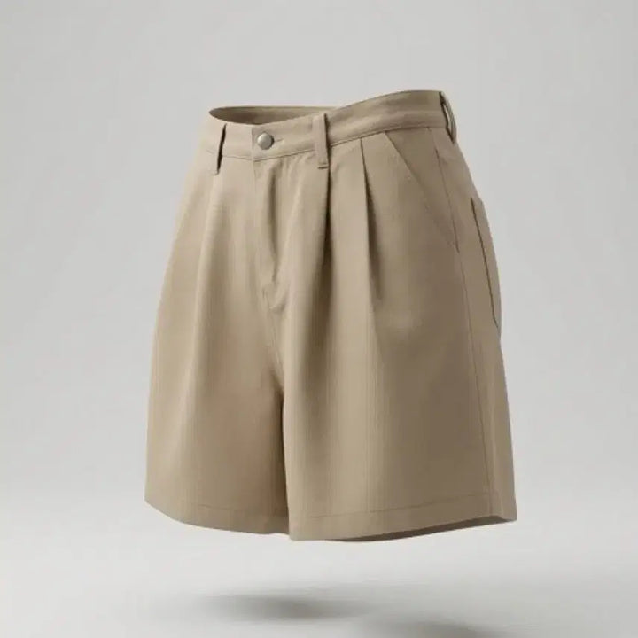 [BUNJANG] Formal Pinched Beige Denim Shorts (Women&