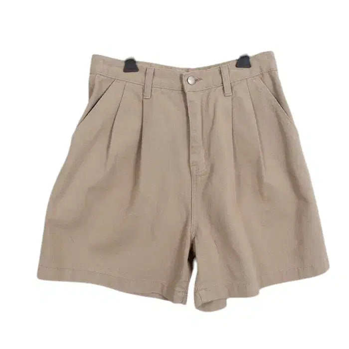 [BUNJANG] Formal Pinched Beige Denim Shorts (Women&