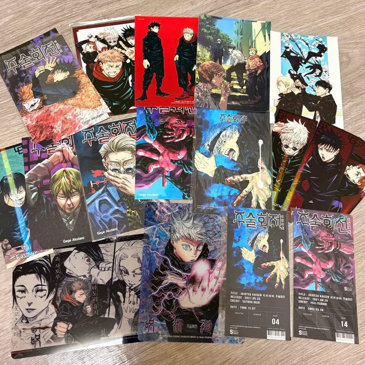 [BUNJANG] Jujutsu Kaisen Illustration Postcard Bundle Set / [일괄] 주술회전 만화책 초판 특전 일러스트 엽서(메구미, 고죠 등)