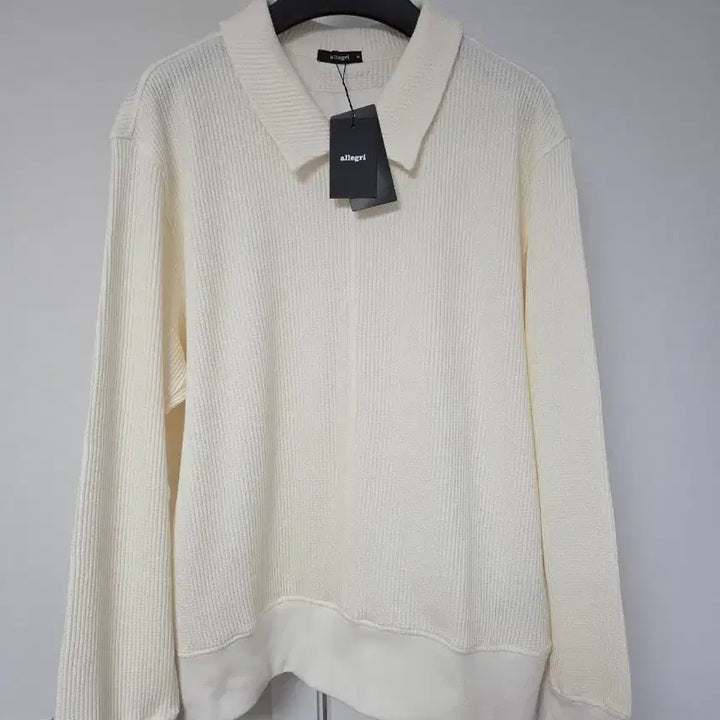 [BUNJANG] Allegri Terry Collared Sweatshirt Ivory M / [새상품] 알레그리 오버핏 테리 카라 맨투맨 아이보리 M(105)