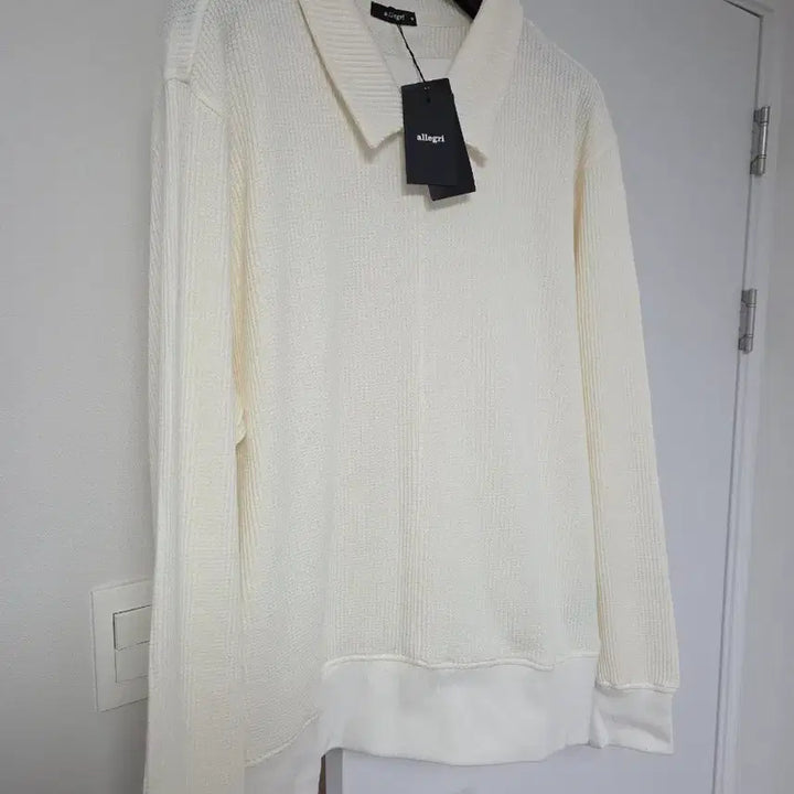 [BUNJANG] Allegri Terry Collared Sweatshirt Ivory M / [새상품] 알레그리 오버핏 테리 카라 맨투맨 아이보리 M(105)