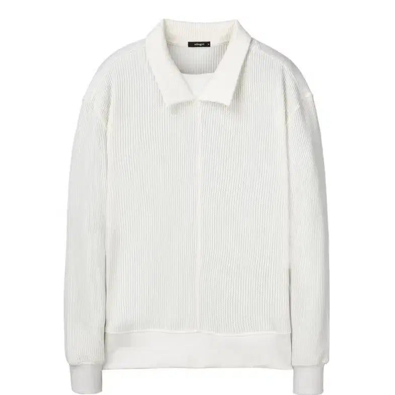 [BUNJANG] Allegri Terry Collared Sweatshirt Ivory M / [새상품] 알레그리 오버핏 테리 카라 맨투맨 아이보리 M(105)