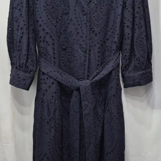 [BUNJANG] EUDON CHOI Eyelet Punch Belted Dress / 유돈초이 아일렛 펀칭 벨티드 원피스