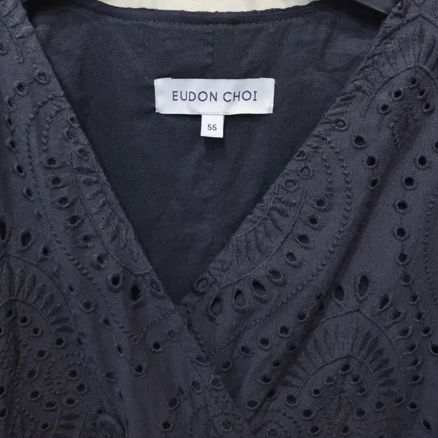 [BUNJANG] EUDON CHOI Eyelet Punch Belted Dress / 유돈초이 아일렛 펀칭 벨티드 원피스
