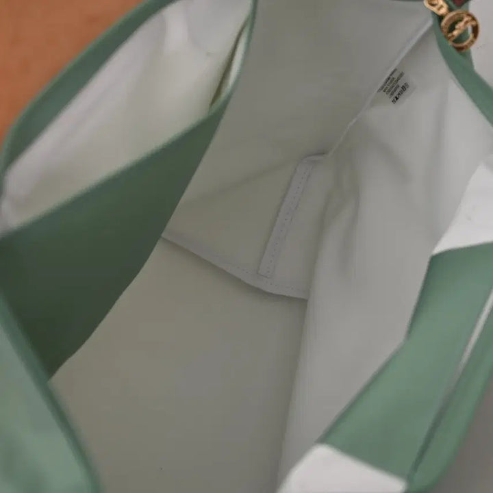 [BUNJANG] Longchamp Nylon and Leather Crossbody Clutch Bag / 롱샴 클러치백 크로스백  그린  나일론 소가죽 라지 사이즈 여성