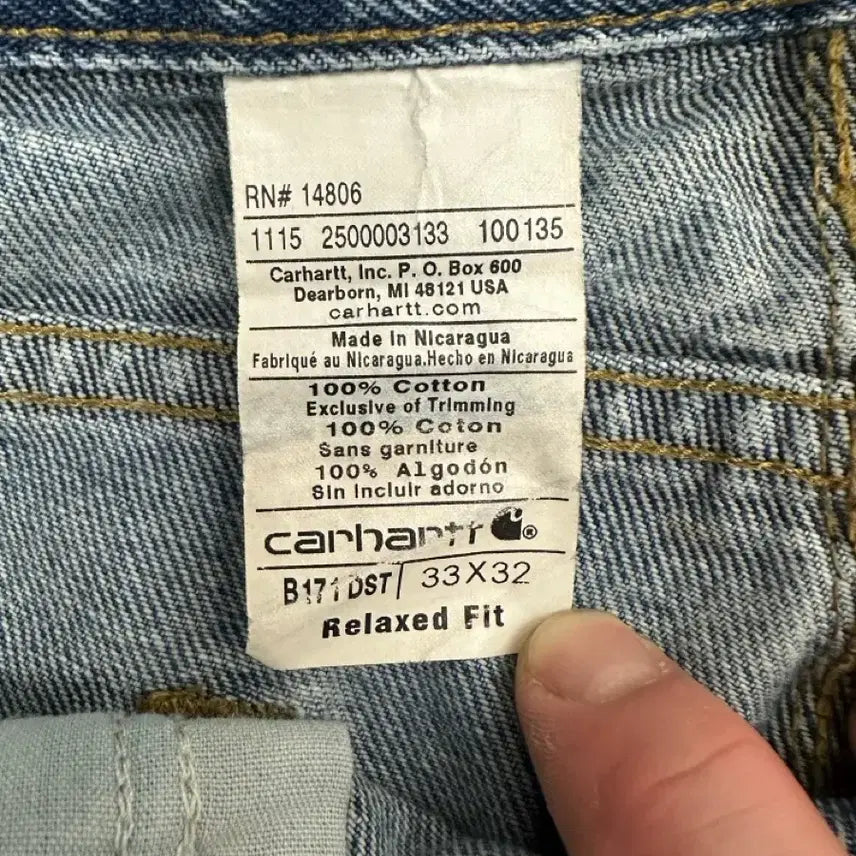 [BUNJANG] Carhartt Single Knee Painting Jeans / 칼하트 페인팅 싱글니 청바지 33x32