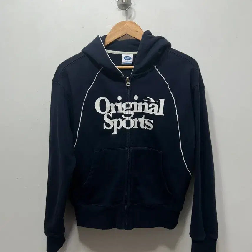 [BUNJANG] Original Sports Navy Hoodie Zip-up (Size S) / Original Sports 네이비 후드집업 S