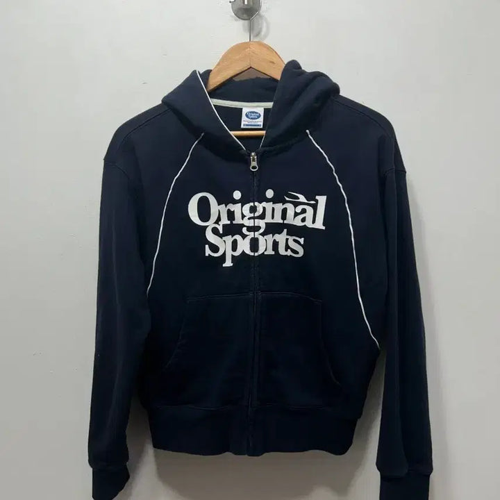 [BUNJANG] Original Sports Navy Hoodie Zip-up (Size S) / Original Sports 네이비 후드집업 S