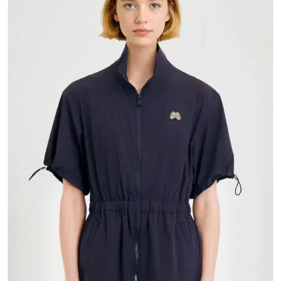 [BUNJANG] Martin Golf Woven Stretch Pleated Zip-Up Dress Navy / (미착용) 마틴골프 / 우븐스트레치 플리츠 집업 원피스 네이비