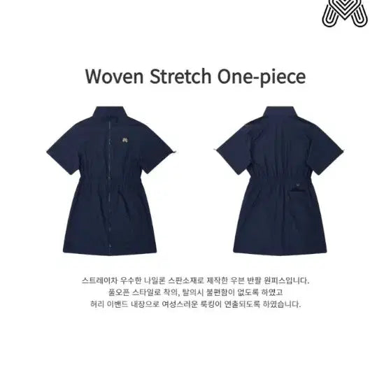 [BUNJANG] Martin Golf Woven Stretch Pleated Zip-Up Dress Navy / (미착용) 마틴골프 / 우븐스트레치 플리츠 집업 원피스 네이비