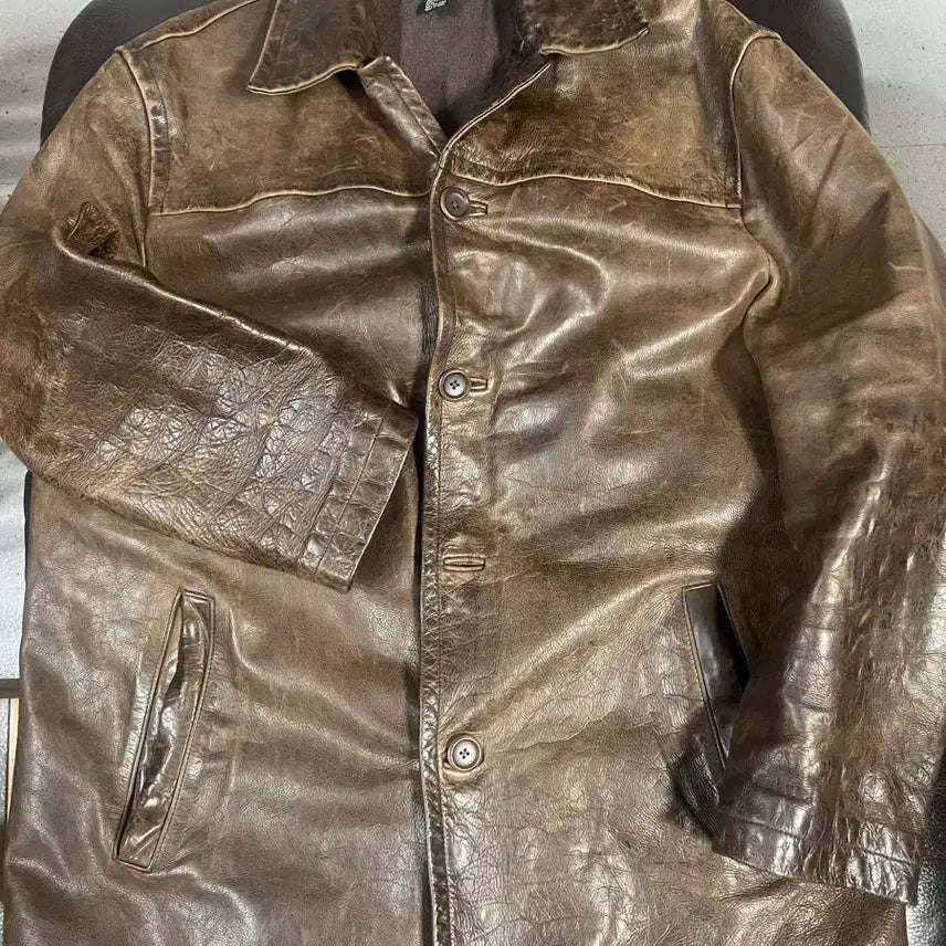 [BUNJANG] J.Crew Vintage Leather Jacket Brown L / 제이크루 빈티지 레더 자켓 브라운 L