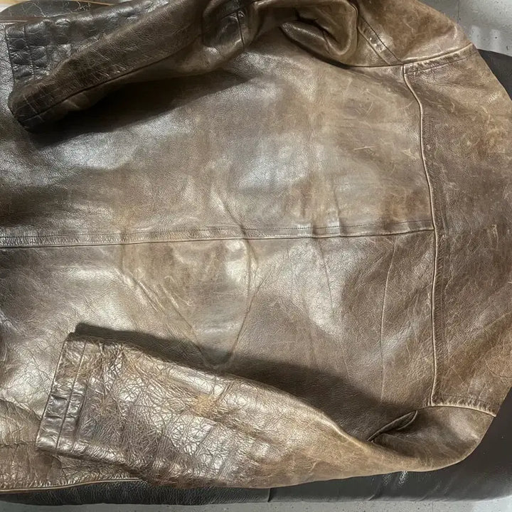 [BUNJANG] J.Crew Vintage Leather Jacket Brown L / 제이크루 빈티지 레더 자켓 브라운 L