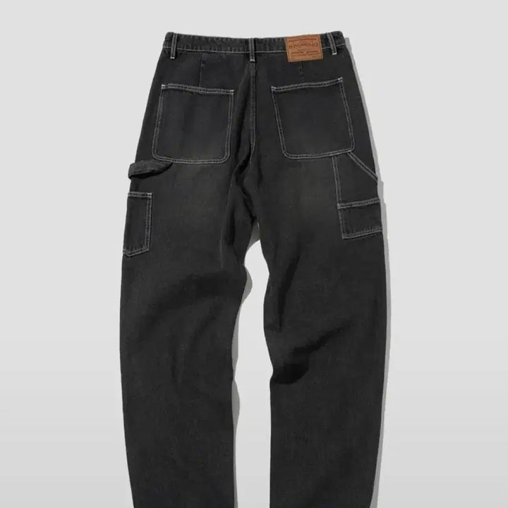[BUNJANG] Outstanding Loose Fit Carpenter Pants Black Denim / 아웃스탠딩 루즈핏 카펜터 팬츠 블랙 데님