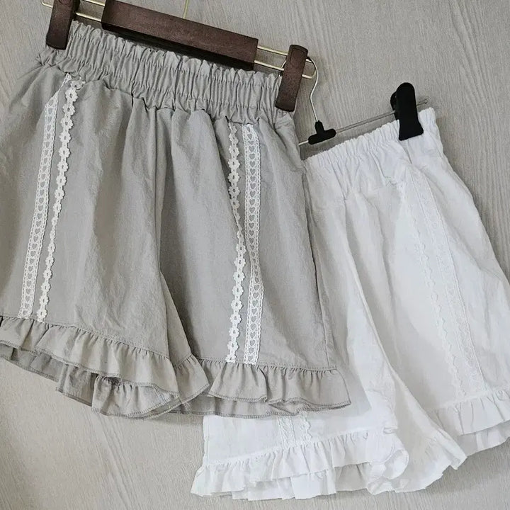 [BUNJANG] Unbranded Lace Frill Shorts / 바스락 반바지 레이스프릴 새상품