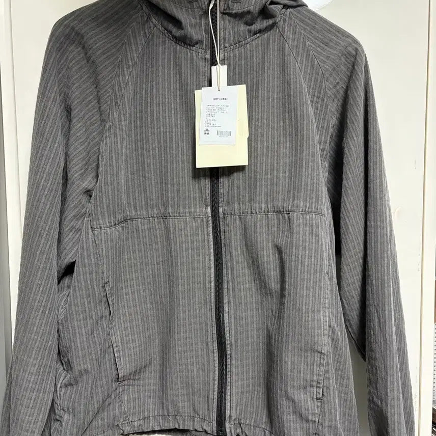 [BUNJANG] Polytelu Human Check Hoodie Parka - Gray / 1)폴리테루 휴먼 체크 후드 파카 그레이
