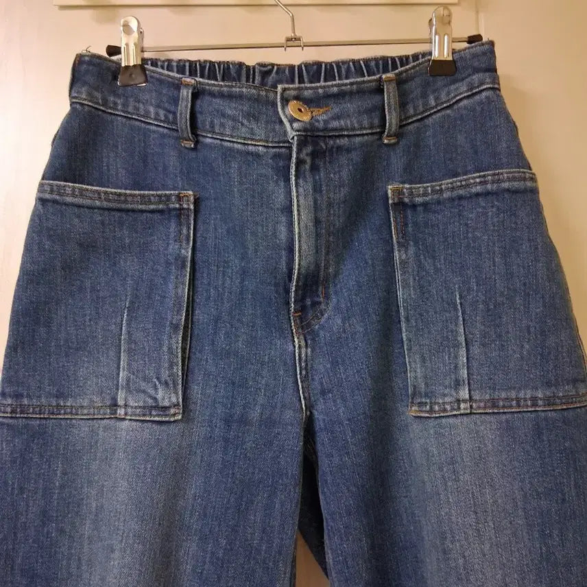 [BUNJANG] Benetton Wide Denim Pants / 베네통 포켓 와이드 데님 팬츠