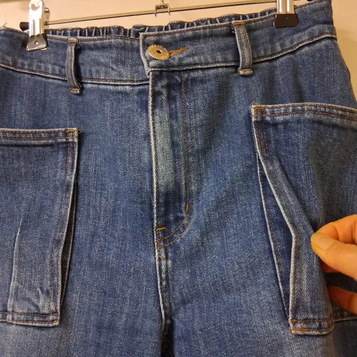 [BUNJANG] Benetton Wide Denim Pants / 베네통 포켓 와이드 데님 팬츠